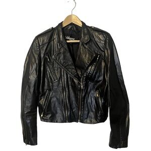 Vintage Wilson’s Genuine Leather Fitted Zip Jacket - Women’s 10